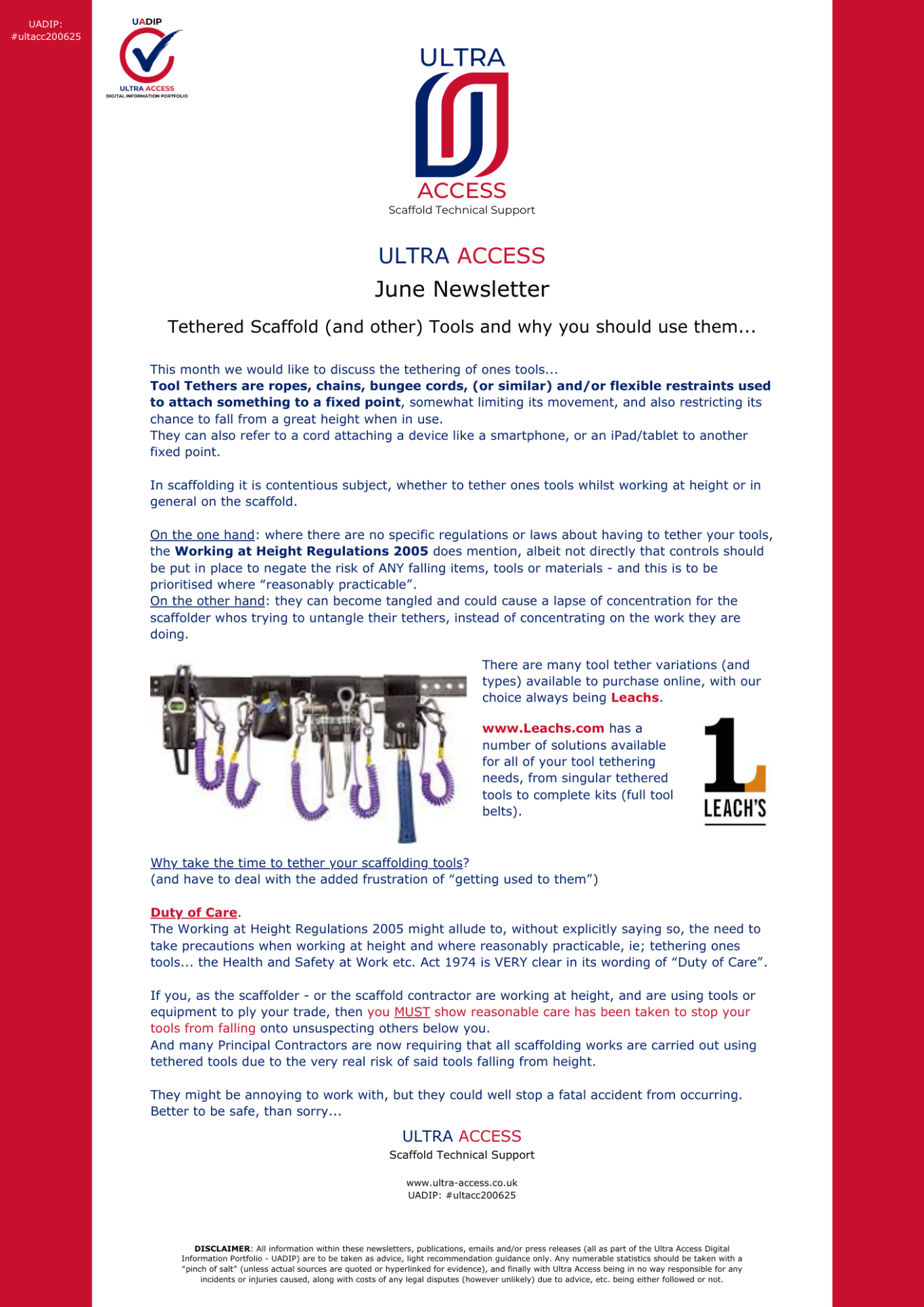 June Newsletter (Tethered Tools)