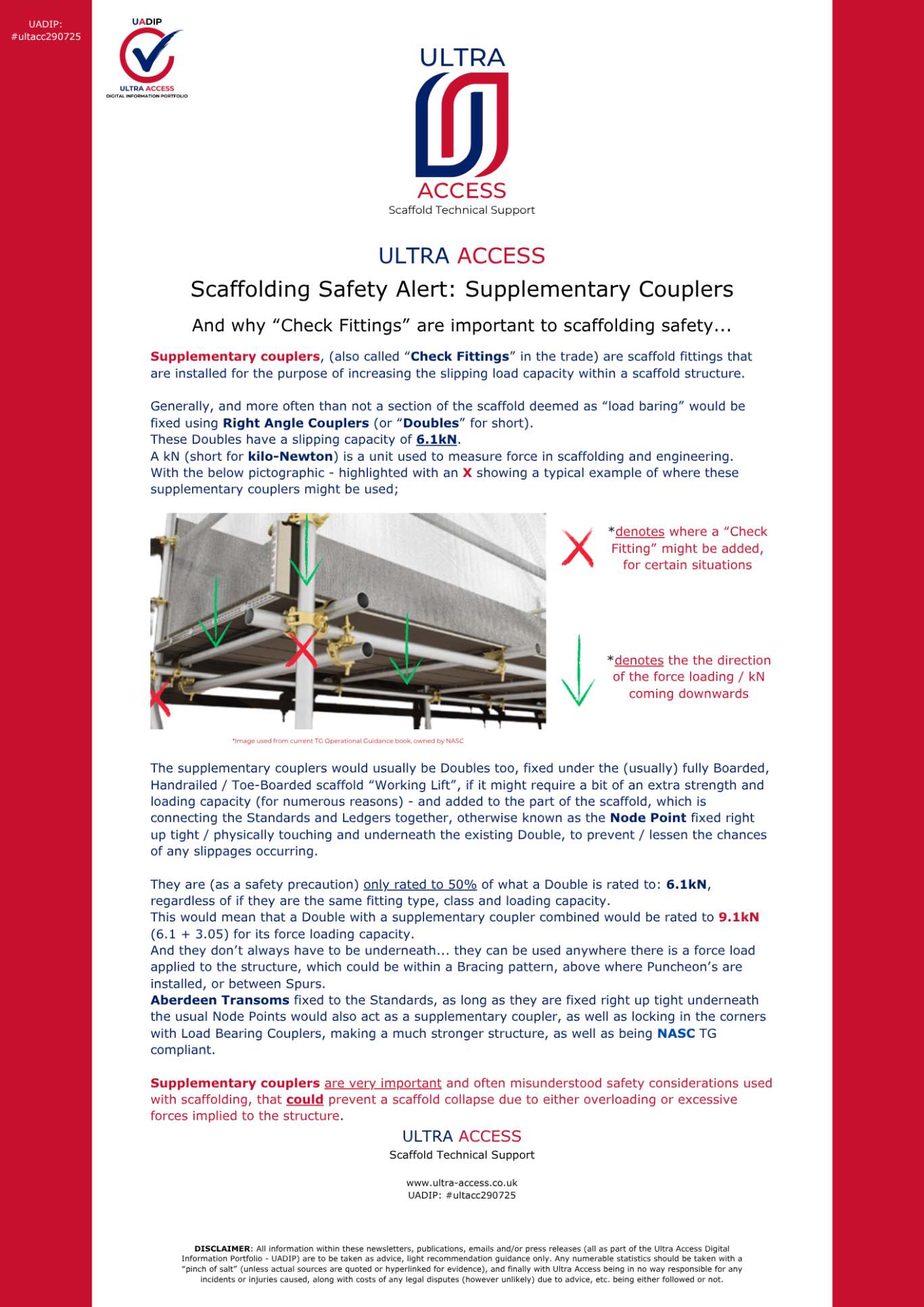 Scaffolding Safety Alert (Supplementary Couplers)