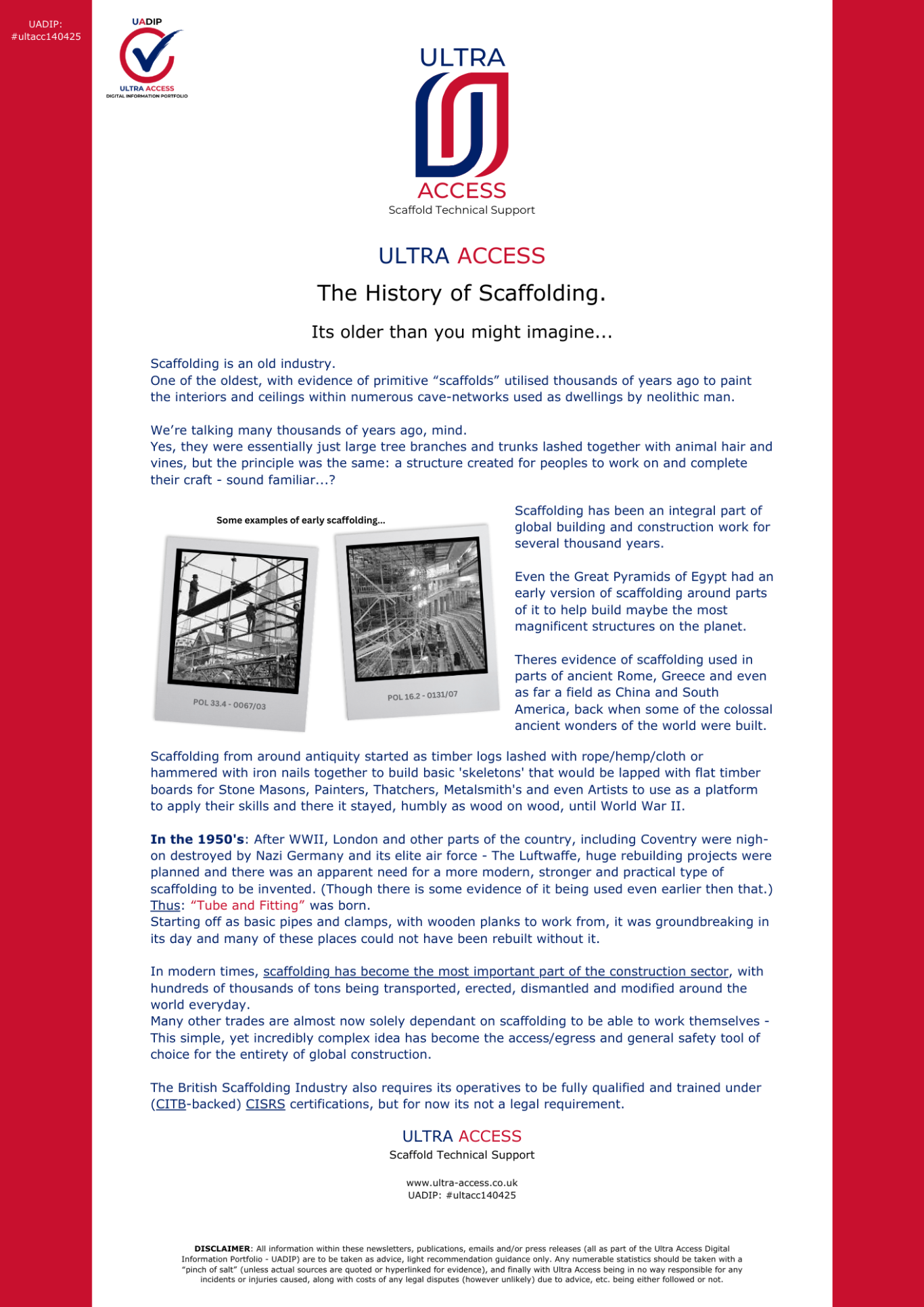 The History of Scaffolding