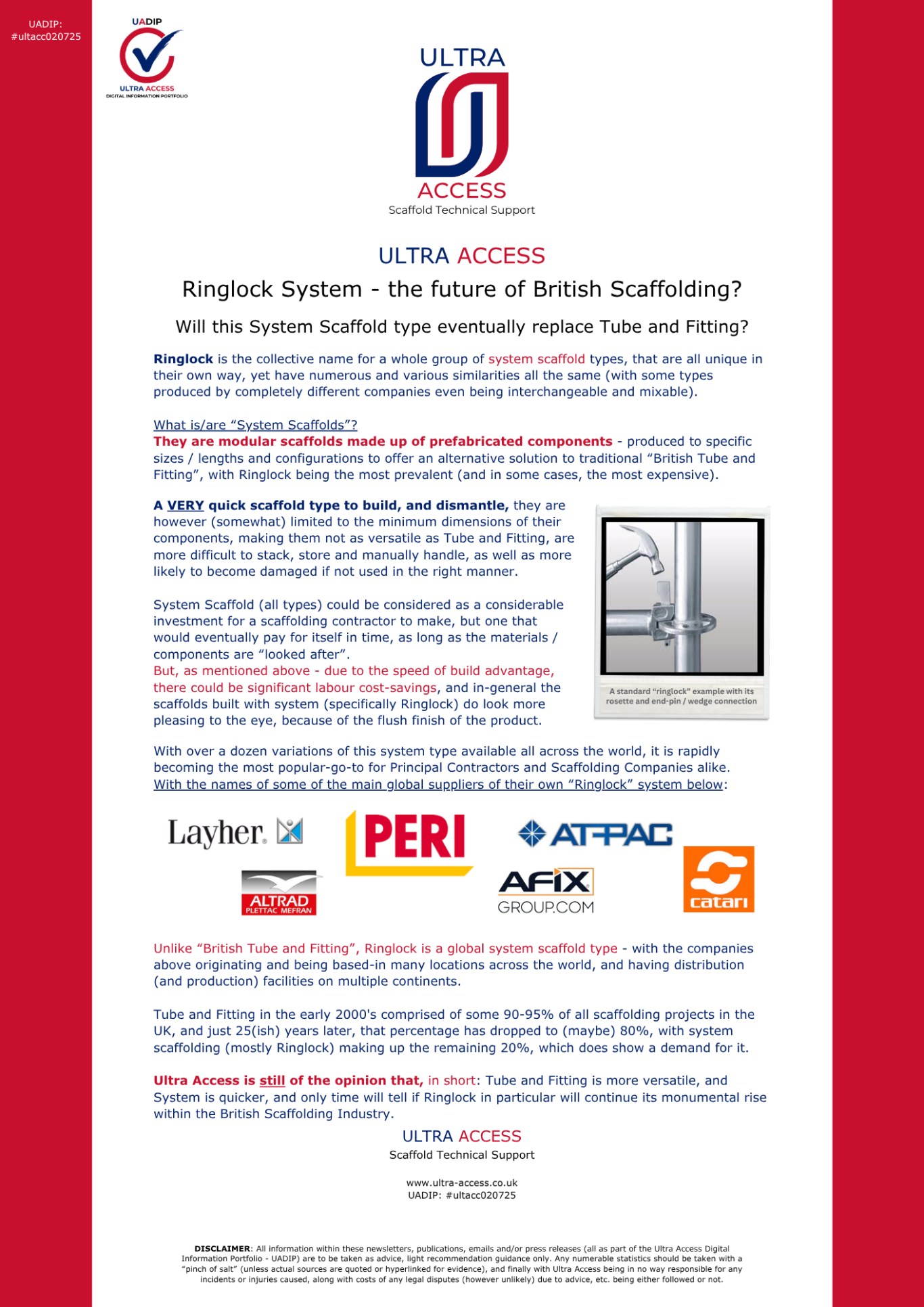 Is "Ringlock" (System Scaffolding) the future of the industry?