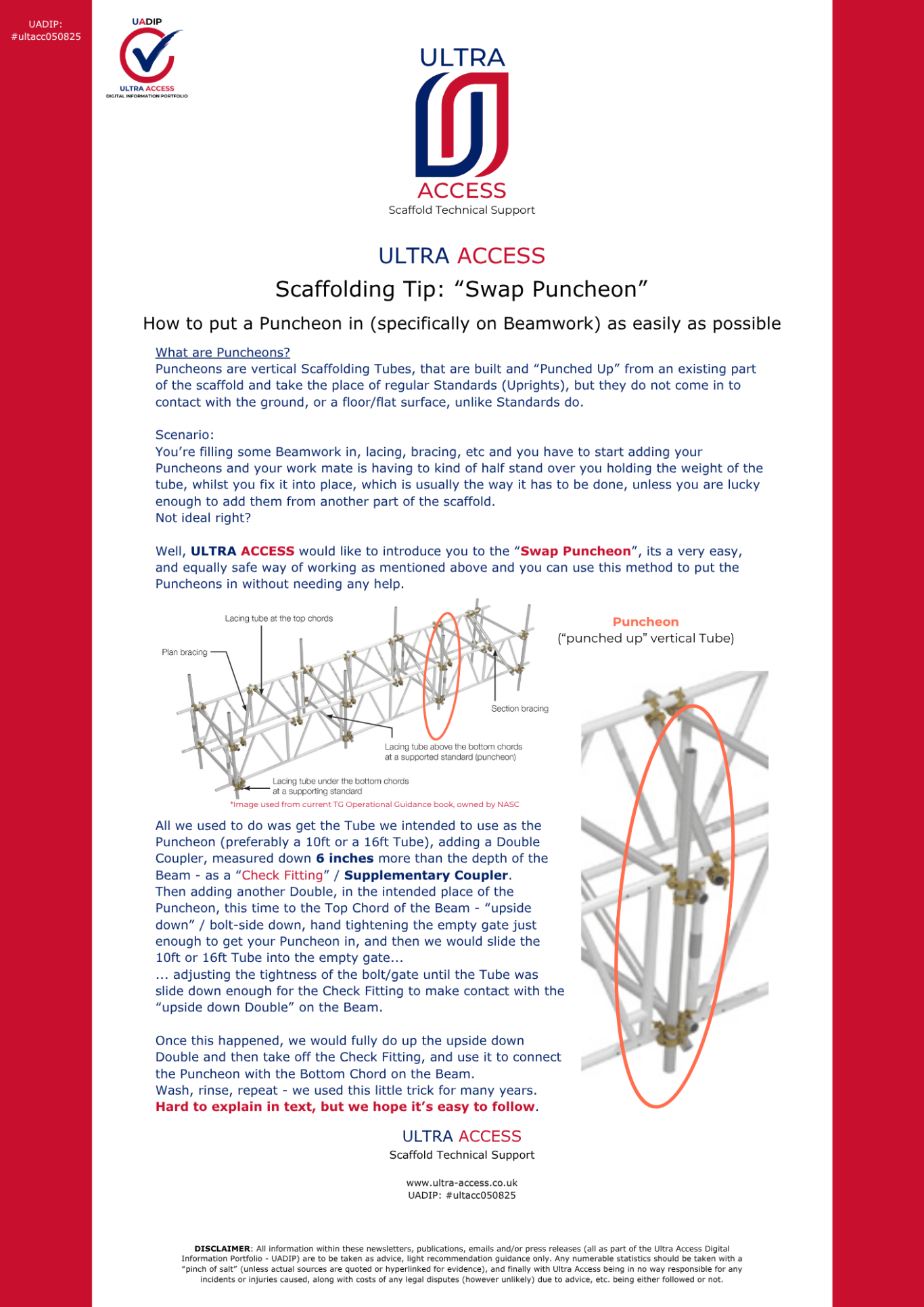 Scaffolding Tip (the "Swap Puncheon")
