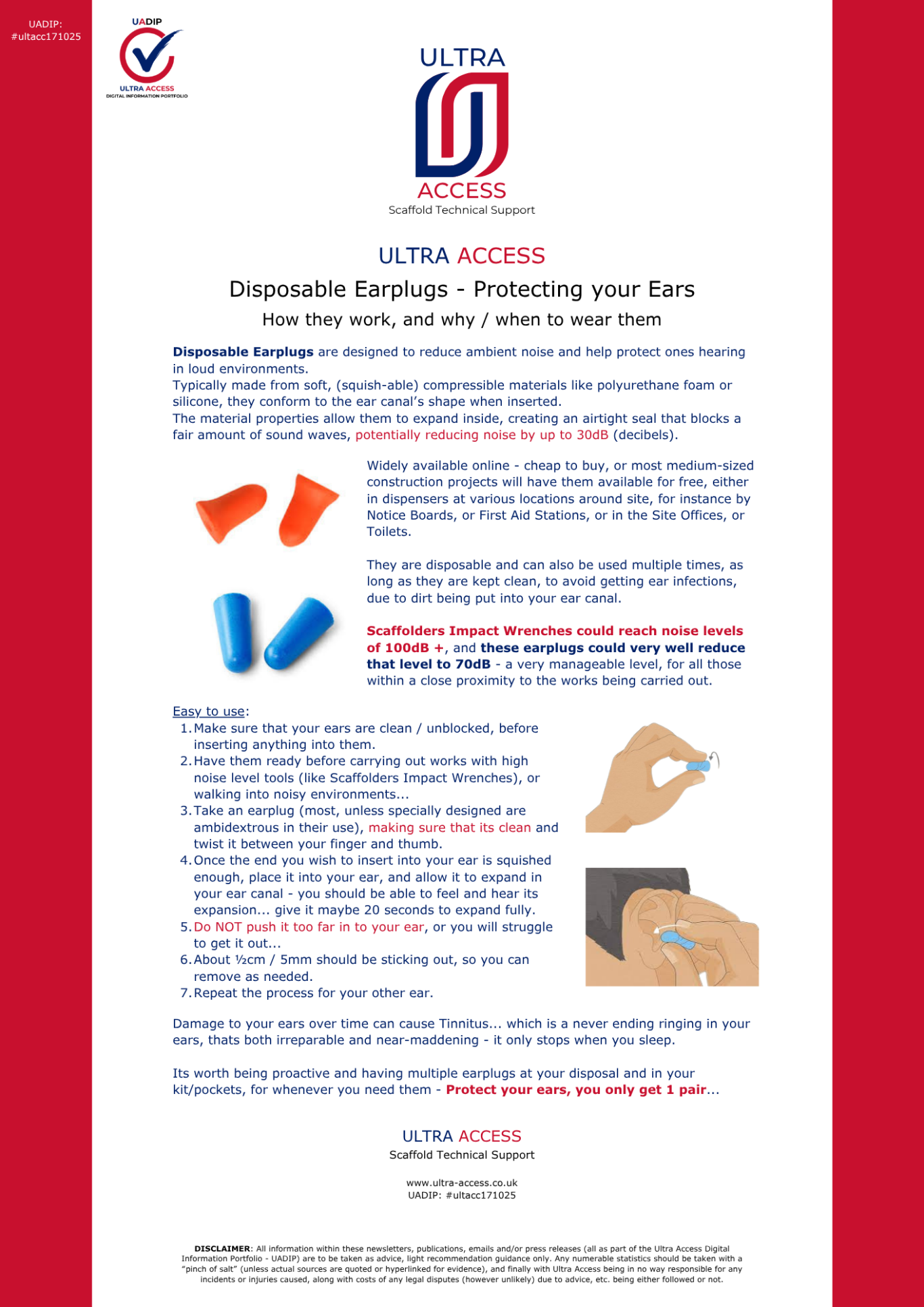 Disposable Earplugs - Protecting your Ears