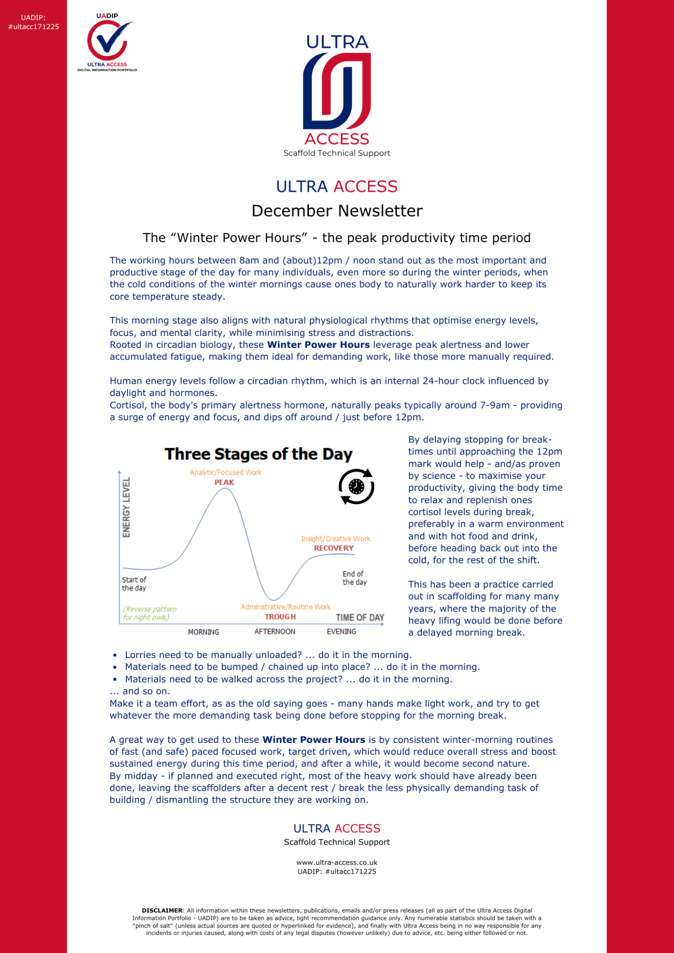 December Newsletter (Winter Power Hours)