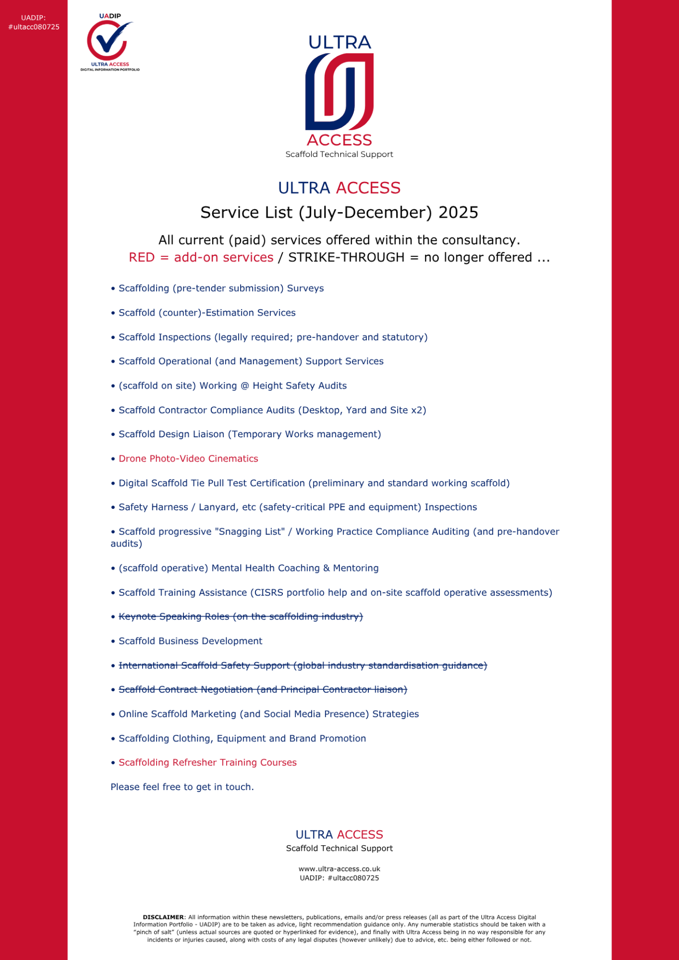 Service List - UPDATED (July-December) 2025