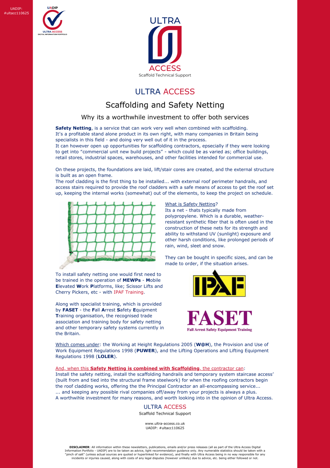 Scaffolding and Safety Netting