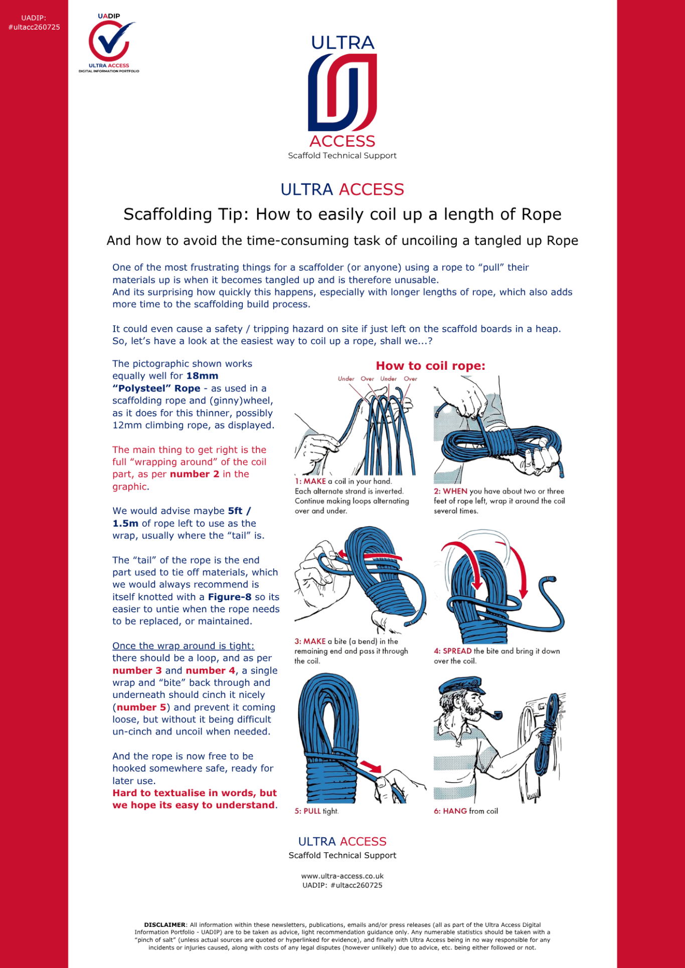 Scaffolding Tip: How to coil up a length of rope