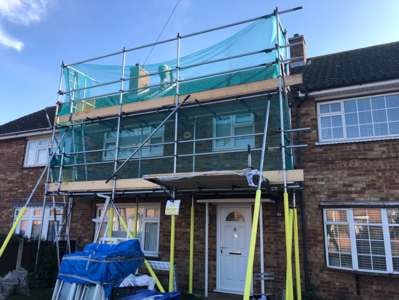 Compliant Independent Scaffold w/Protection Fan.